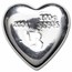 100 gram Cast-Poured Silver - Glossy Heart (Bunker Bullion)